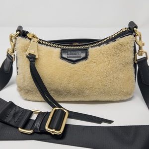 Aimee Kestenberg Leather Crossbody with Black Leather and Sherpa Purse